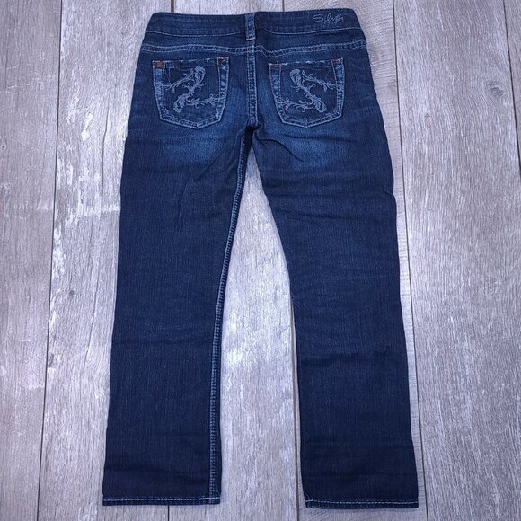Silver Jeans Womens Santorini Crop Size 26 Blue Denim Cropped Pants Low Rise - Picture 2 of 6